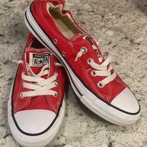 NEW WOMENS CHUCK TAYLOR SLIP ON CONVERSE SIZE 7.5 RED!